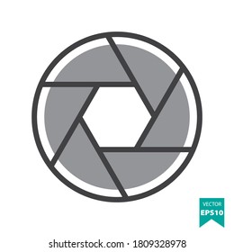 Vector de icono de contorno de obturador. Concepto de iconos de películas y video. Ilustración vectorial Eps10.