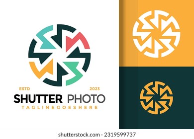 Shutter photo colorful logo vector icon illustration