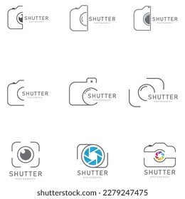shutter photography logo design template vector icon