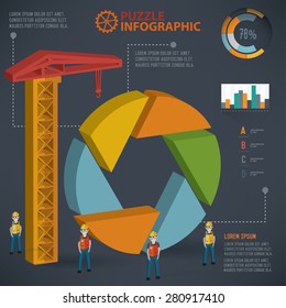 Shutter puzzle info graphic design,three dimension,clean vector