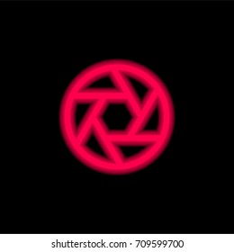 Shutter red glowing neon ui ux icon. Glowing sign logo vector