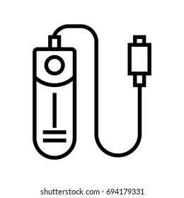 Shutter release black & white outline icon