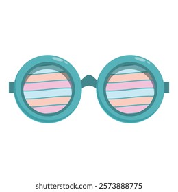 Shutter shades sunglasses protecting from sunlight with colorful striped lenses, stylish accessory for summer