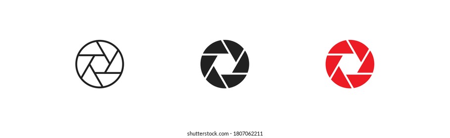 Shutter, simple icon soncept. Camera lens concept illustration in vector flat style.