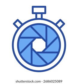 Shutter Speed Icon Blue Vector Illustration