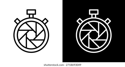 Ícone De Velocidade Do Obturador De Estilo Preto-E-Branco De Linha
