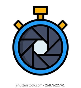 Ícone de velocidade do obturador - Ilustração do vetor de cor linear
