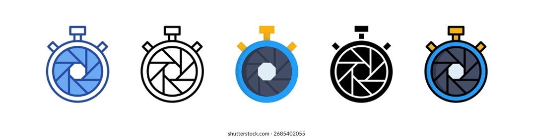 Icono de velocidad de obturación Multi Style Ilustración vectorial