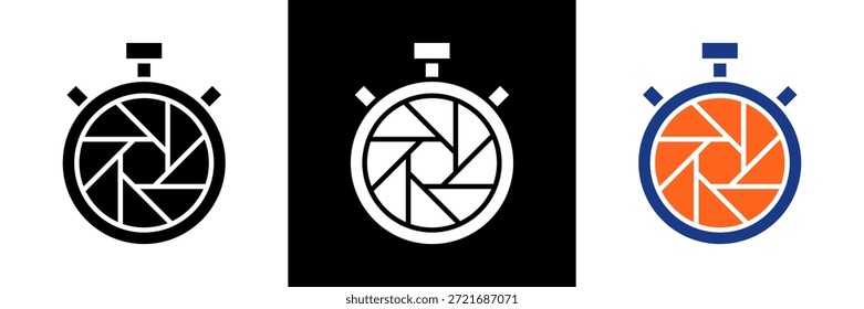 Shutter Speed Icon Set Glyph Vector Illustration