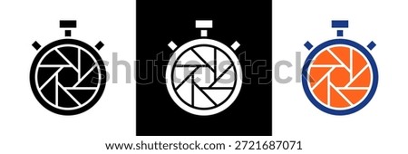 Shutter Speed Icon Set Glyph Vector Illustration