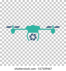 Shutter Spy Airdrone EPS vector icon. Illustration style is flat iconic bicolor cobalt and cyan symbol.