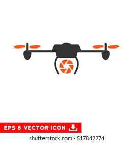 Shutter Spy Airdrone EPS vector icon. Illustration style is flat iconic bicolor orange and gray symbol on white background.