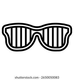 shutter sunglasses icon flat thin outline art logo