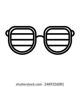 shutter sunglasses linear logo mark in black and white