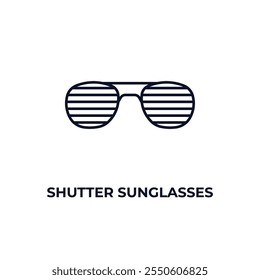 shutter sunglasses outline icon. Linear vector from clothes concept. Thin line shutter sunglasses icon isolated on white background