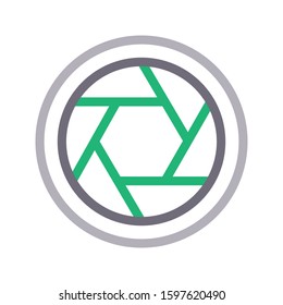 shutter vector color line icon 
