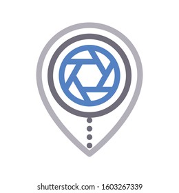 shutter vector color line icon 