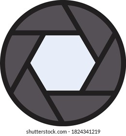 shutter vector color line icon 