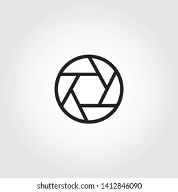 shutter vector icon. camera lens icon
