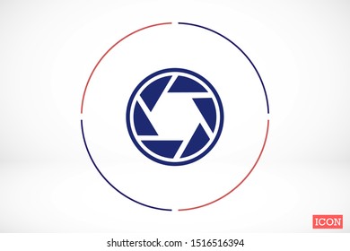 Icono de obturador vectorial. el obturador para la cámara. el obturador de la foto. Icono de obturador para disparar. fotógrafo de icono.