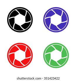 shutter vector icon - colored set