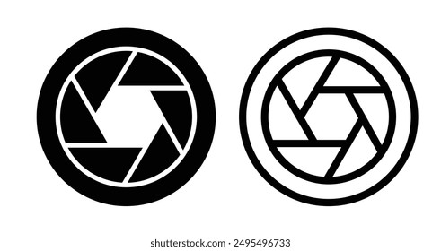 Shutter vector icon set in black and white color.