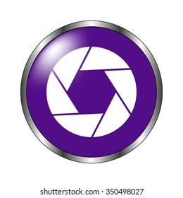 Shutter - vector icon; violet button