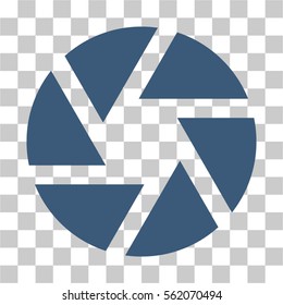 Shutter vector pictogram. Illustration style is flat iconic blue symbol on a transparent background.
