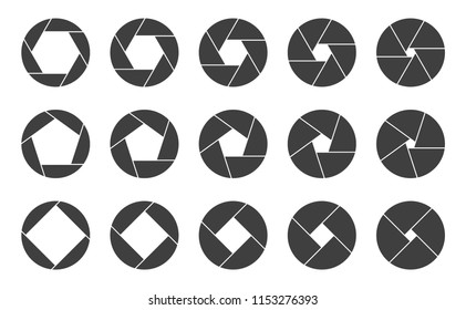 Shutters camera apertures logo icons