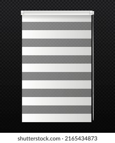 Shutters for windows. Horizontal stripes for sun protection and light diffusion, jalousie. Modern style apartment decoration, white trendy interior elements. Realistic isometric vector illustration