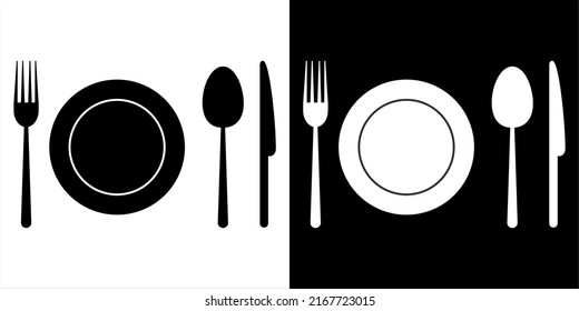 Shutterstock
Vektorbesteck. Teller, Gabel, Löffel, Messer