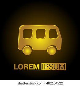 Shuttle 3D Golden Metallic Premium Royal Corporate Logo / Icon