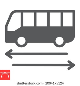 Shuttle bus glyph icon, travel and airport, bus vector icon, vector graphics, editable stroke solid sign, eps 10