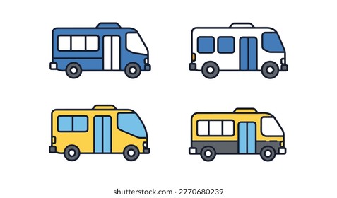 shuttle bus Line art vector modern minimal shapes