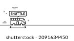Shuttle bus line icon. Airport transport sign. Transfer service symbol. Minimal line illustration background. Shuttle bus line icon pattern banner. White web template concept. Vector