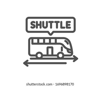 Shuttle Bus Line Icon. Airport Transport Sign. Transfer Service Symbol. Quality Design Element. Editable Stroke. Linear Style Shuttle Bus Icon. Vector