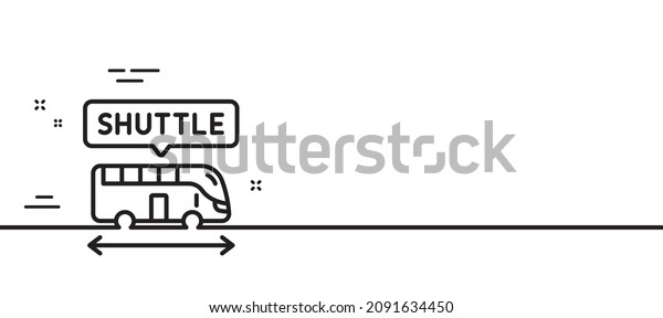 Shuttle bus\
line icon. Airport transport sign. Transfer service symbol. Minimal\
line illustration background. Shuttle bus line icon pattern banner.\
White web template concept.\
Vector