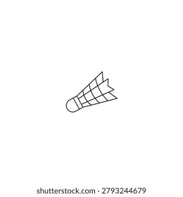 Shuttle cock icon isolated on white background. Shuttle cock badminton hand drawn icon. Shuttle cock logo design. Badminton ball vector icon. 