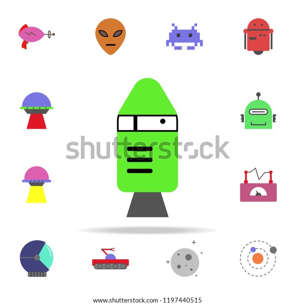shuttle colored icon. Colored Space icons\
universal set for web and\
mobile