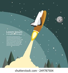 Shuttle Going to Space, illustration