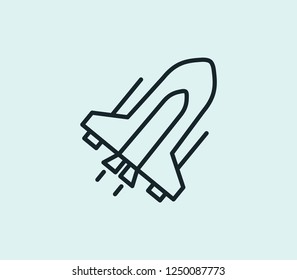 Shuttle icon line isolated on clean background. Shuttle icon concept drawing icon line in modern style. Vector illustration for your web mobile logo app UI design.