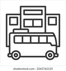 Shuttle Icon Vector Illustration Outline Style