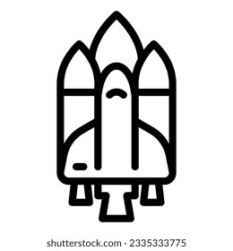Shuttle line icon. Rocket vector illustration isolated on white. Spaceship outline style design, designed for web and app. Eps 10