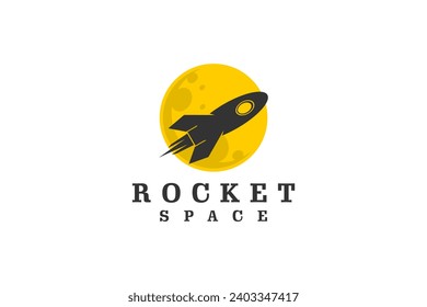 Shuttle rocket launch to mars, logo industry technology.