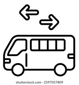 Shuttle Service icon line vector illustration