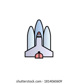 Shuttle, space color gradient vector icon