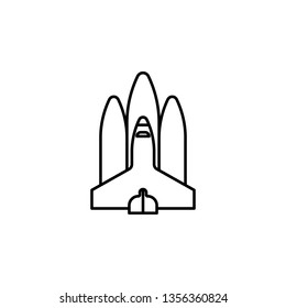shuttle in space icon. Simple thin line, outline vector of space, cosmos, universe icons for UI and UX, website or mobile application