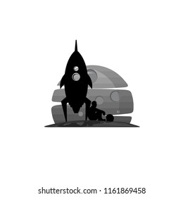 shuttle space rocket on planet
