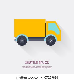 Shuttle truck. Warehouse icons logistic blank and transportation, storage vector illustration.