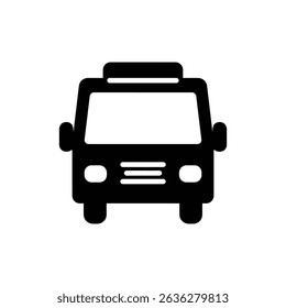Shuttle Van Front View Boxy Design Passenger Transport Vehicle